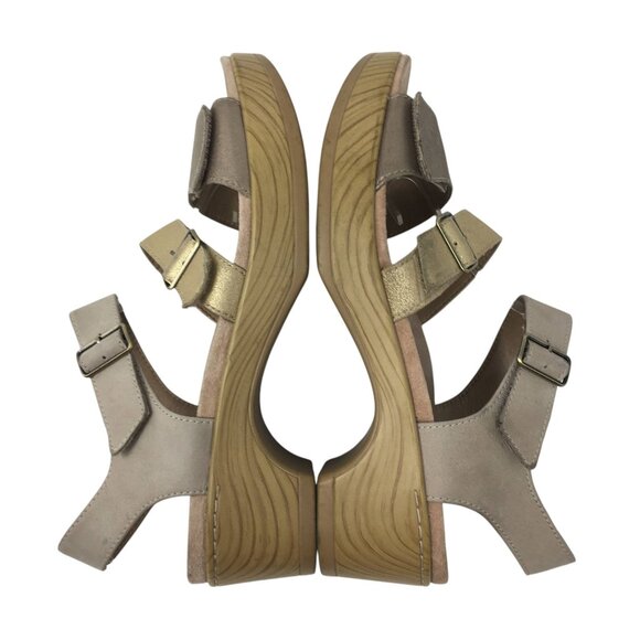 Dansko Malena Metallic Multi Leather Strappy Wedge Sandals Size 40 US 10-10.5 - Picture 13 of 14